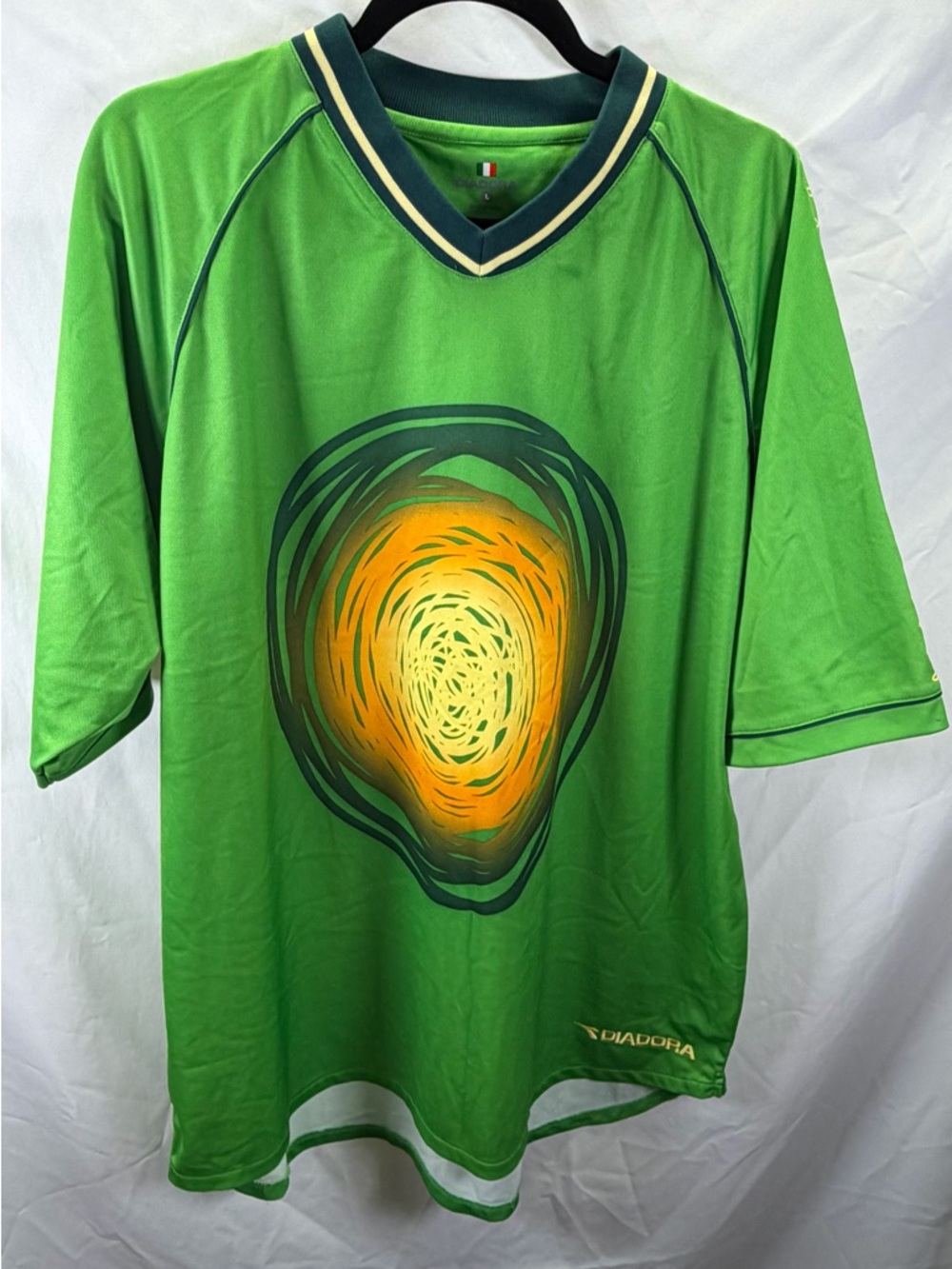 Vintage Diadora Italy Nat’l Soccer Jersey Y2K Green Italia Football Shirt L